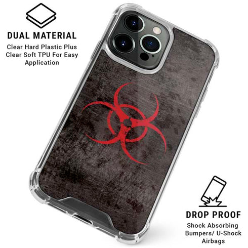 Biohazard Red iPhone 16 Pro Clear Case